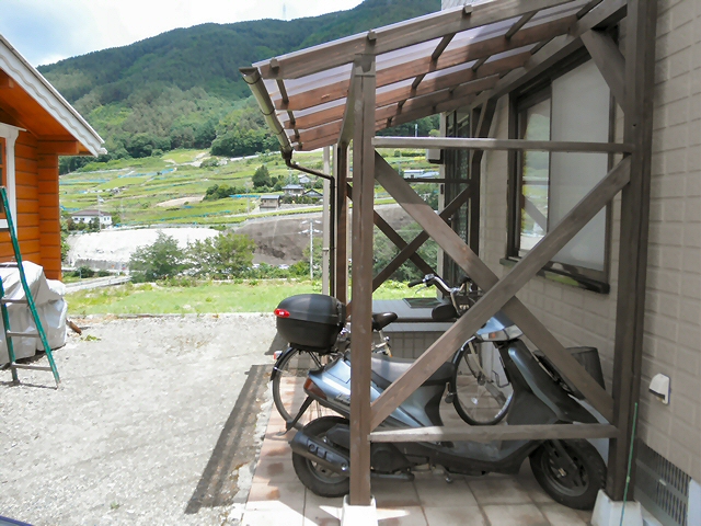 Diyの記録 自転車置き場 屋根延長